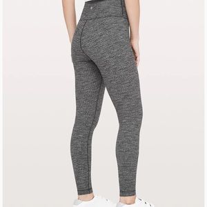 Lululemon Wunder Inder Grey/Black Fleece legging
